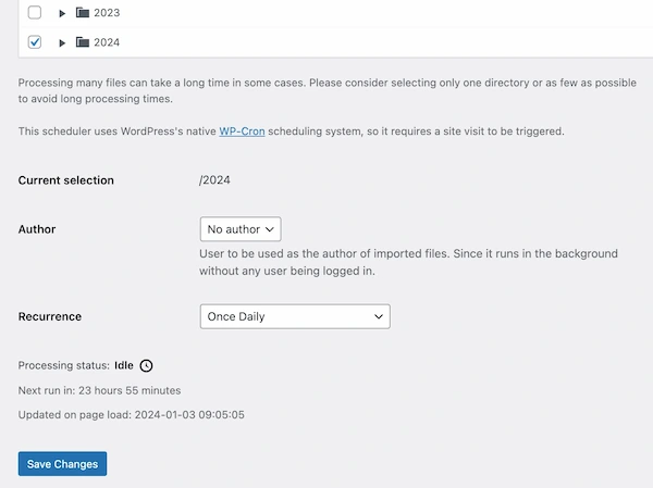 Media Sync - Scheduler detail